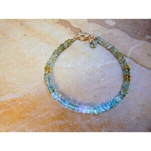 Morganite - Aquamarine - Sterling Silver Beaded Bracelet